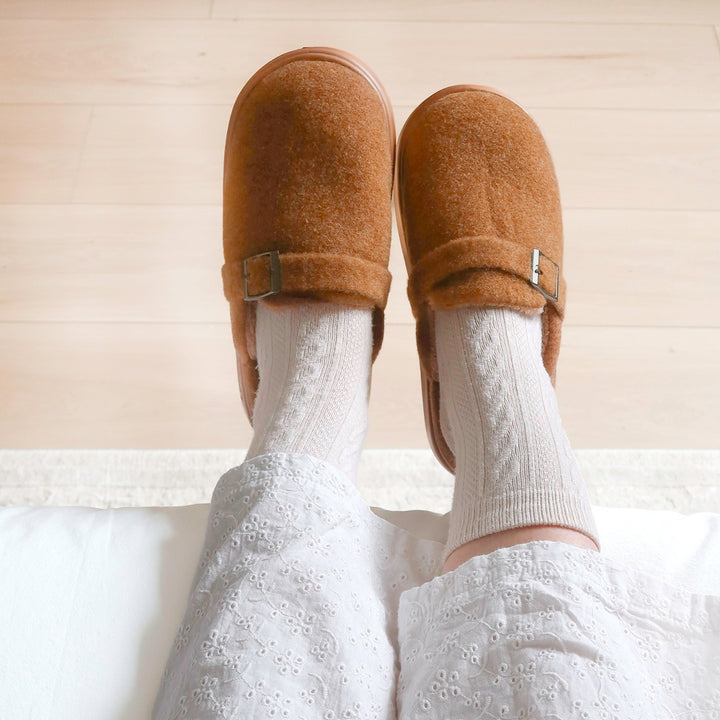 Cozy plush house slippers for women