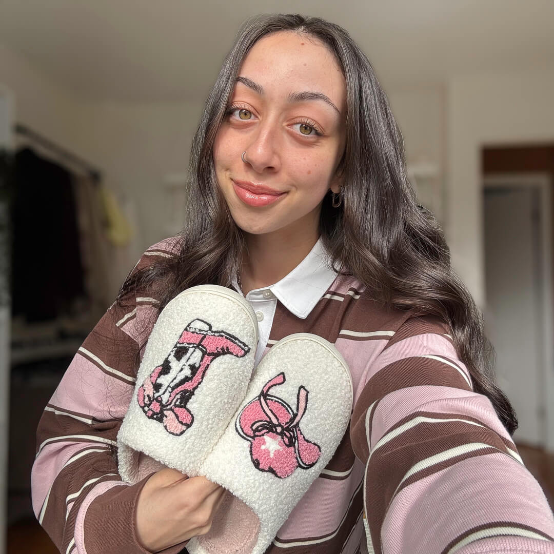 Cozy slip on slippers with soft fleece interior
