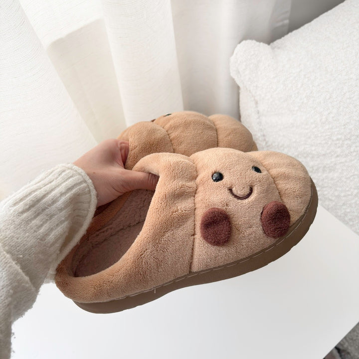 Comfortable novelty croissant house slippers