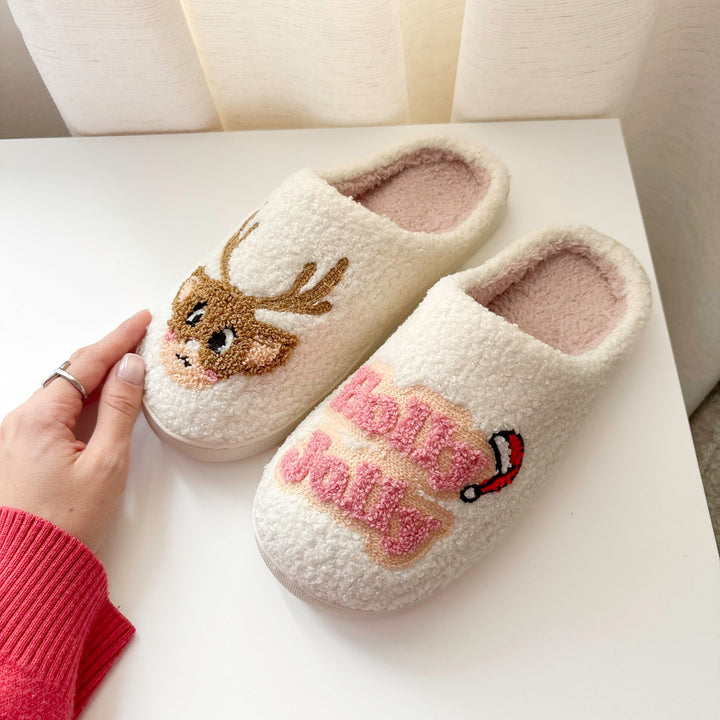 Soft white house slippers