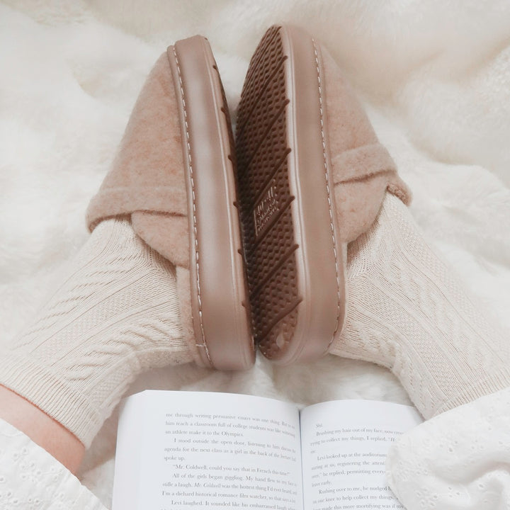 slippers for women featuring a soft fuzzy texture