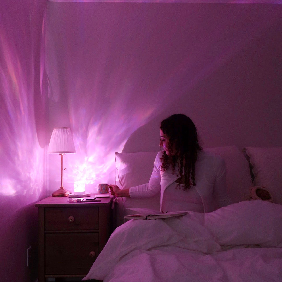 Modern decorative LED lamp with crystal textured shade