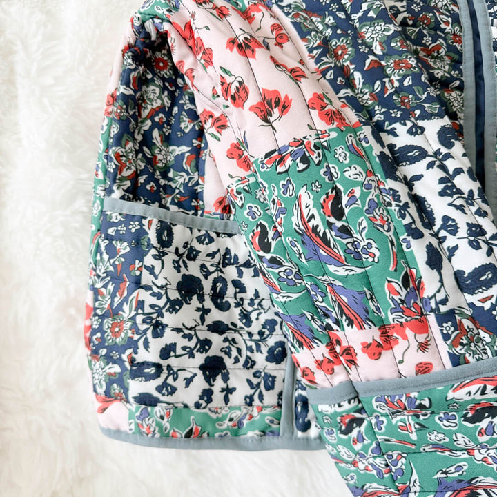 Floral patchwork jacket with soft padded texture