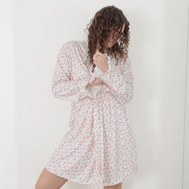 floral robe for women with short-length design
