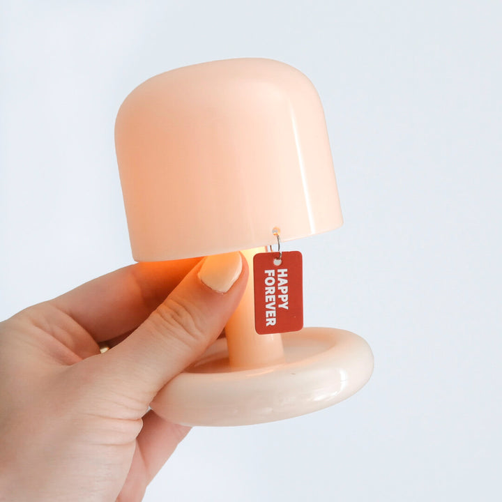 Small mushroom table lamp with warm ambient glow