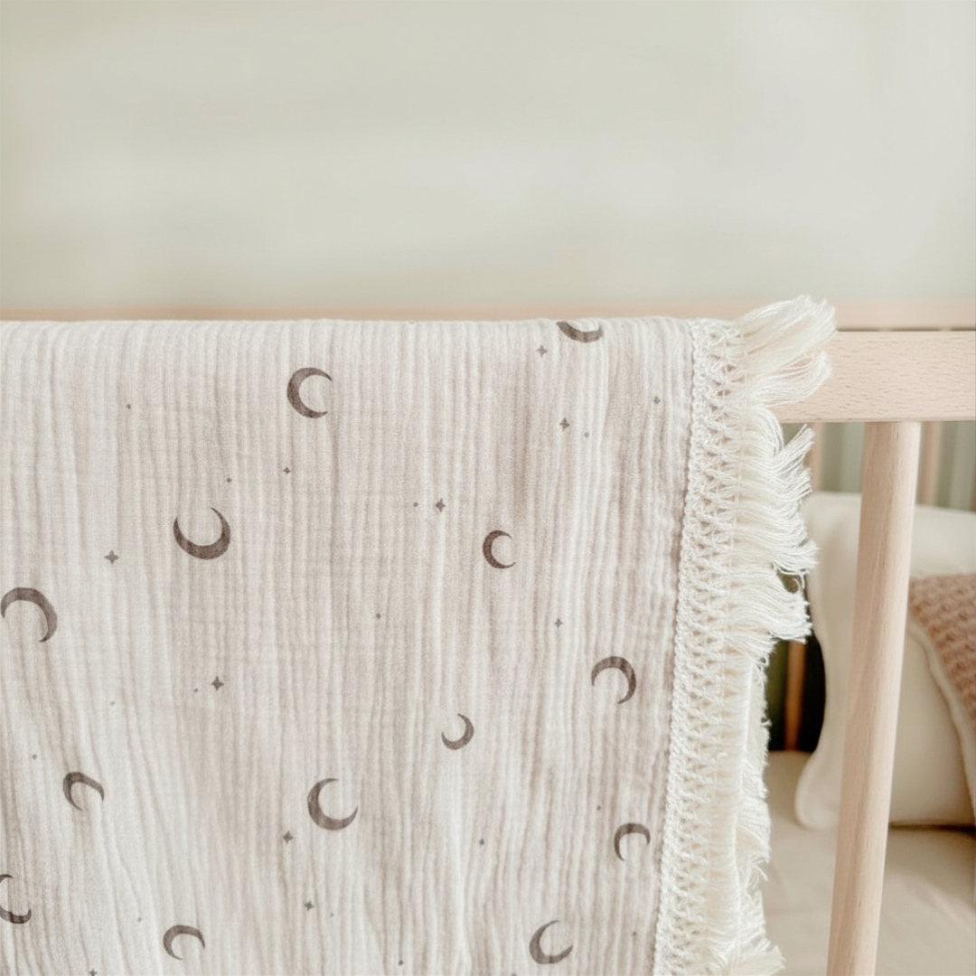 moon cotton blanket for babies and toddlers
