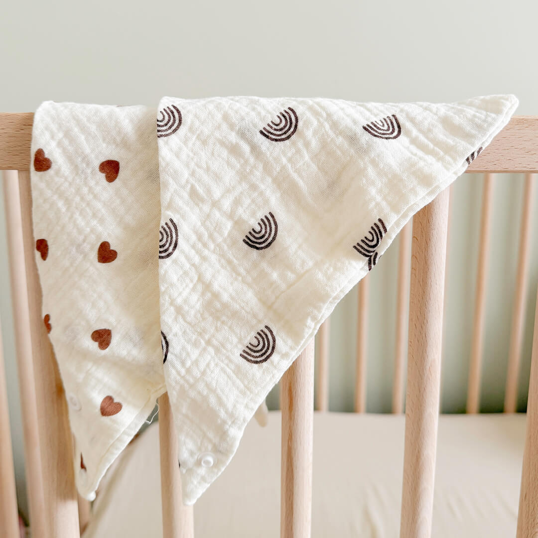 Soft muslin baby bandana bibs for drooling and feeding