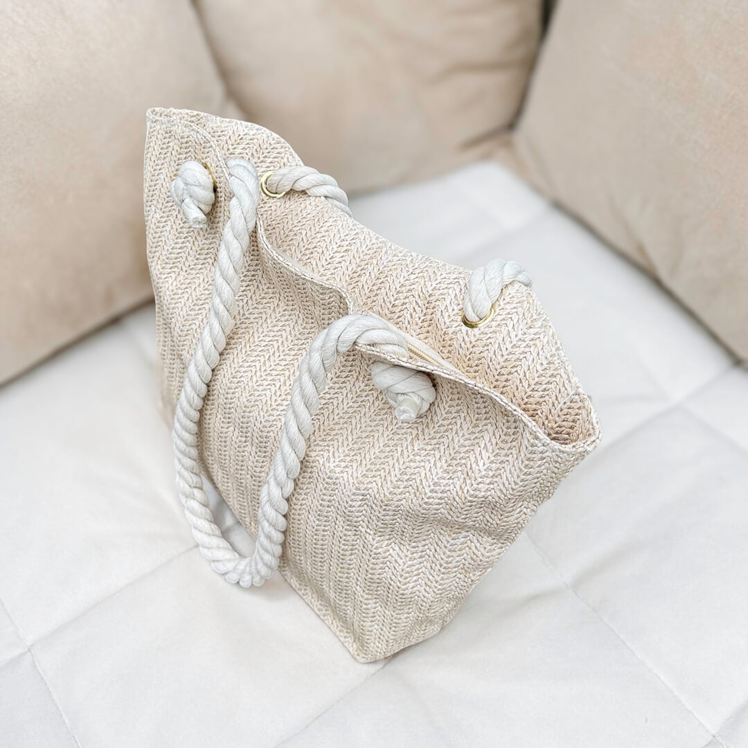 textured handbag with soft woven pattern