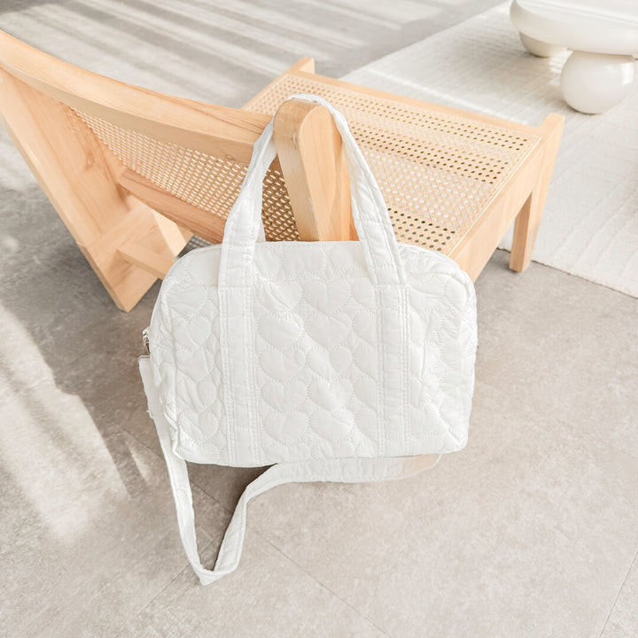 Heart Quilted Diaper Bag