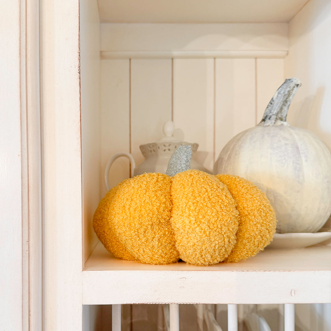orange plush pumpkin decor