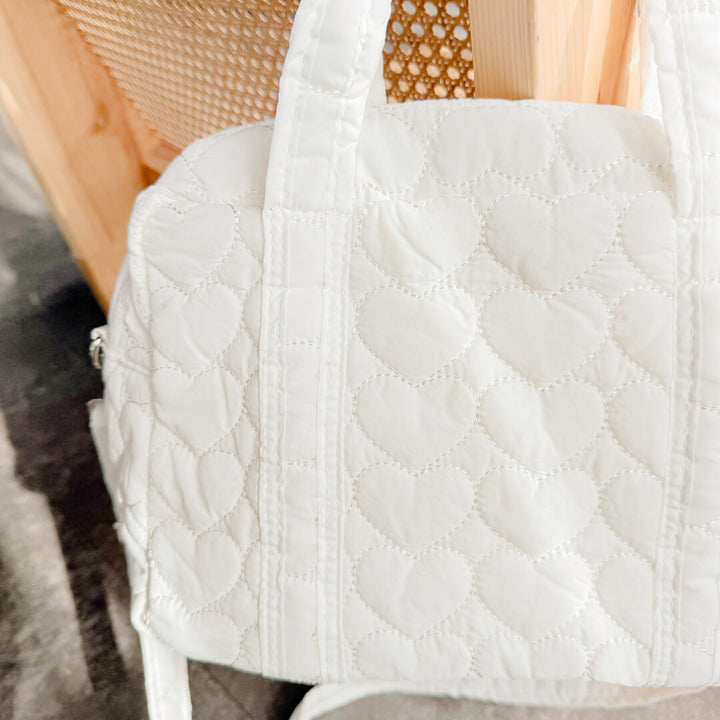 Heart Quilted Diaper Bag
