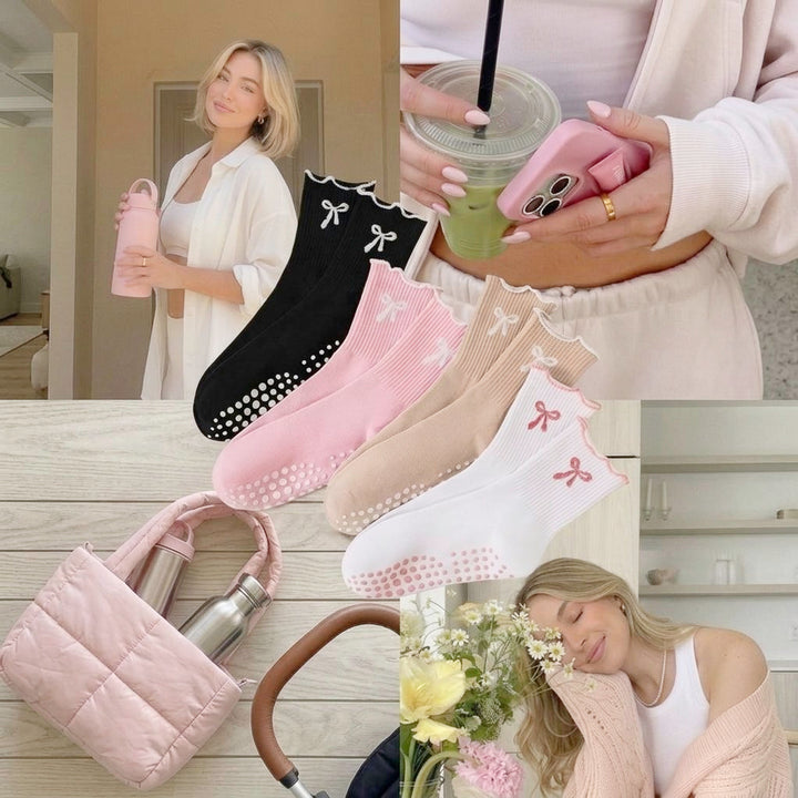 Soft grip socks pack for Pilates, barre, or lounging