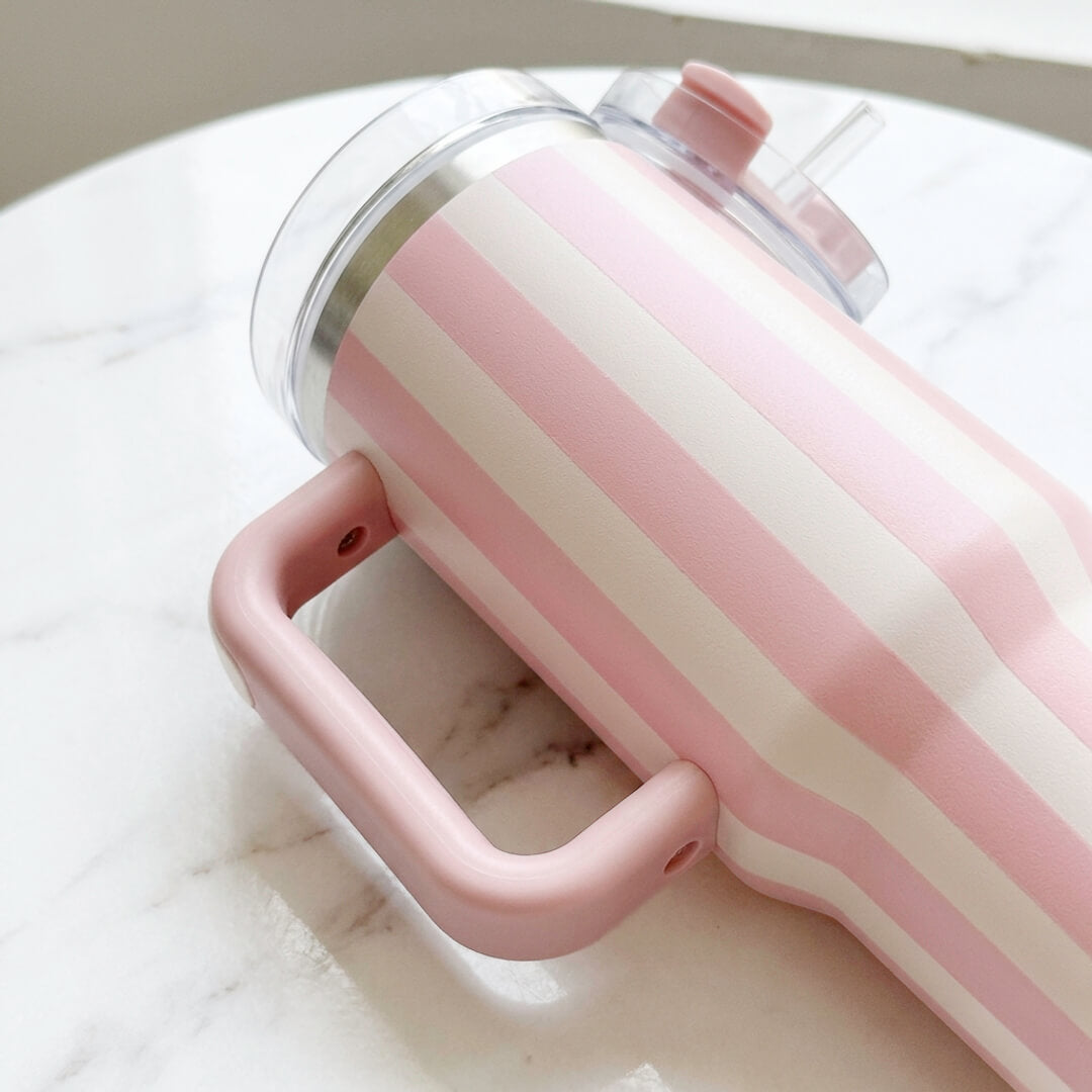 40oz tumbler with handle and clear straw