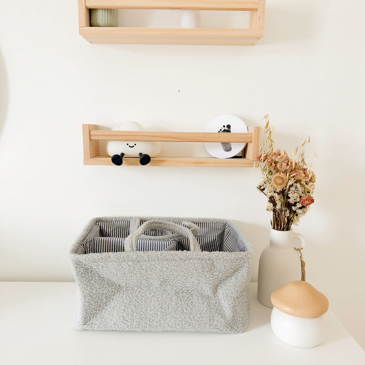 storage organizer with compartments and handle