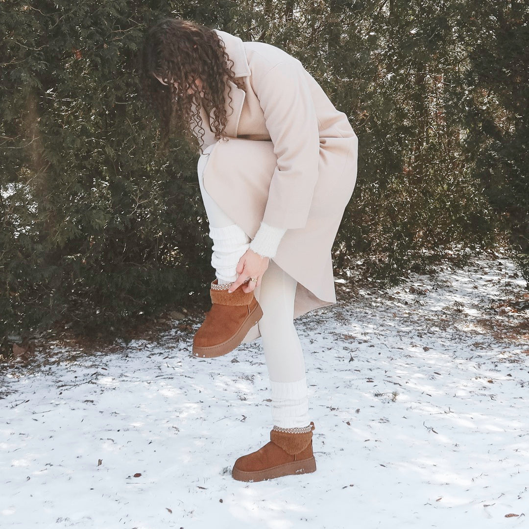 winter ankle boots with soft fleece lining