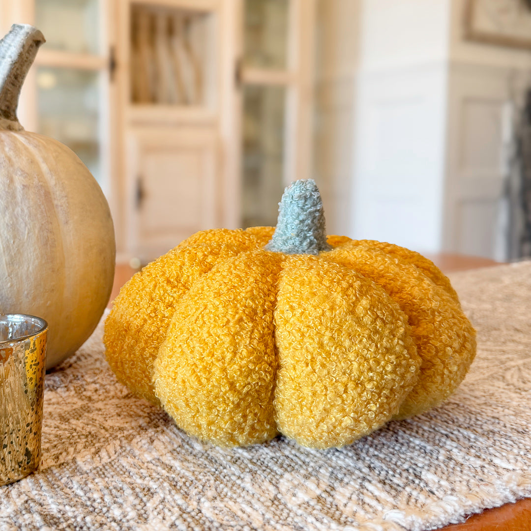 orange plush chunky pumpkin decor