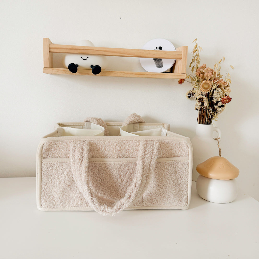 Portable baby diaper caddy with soft texture