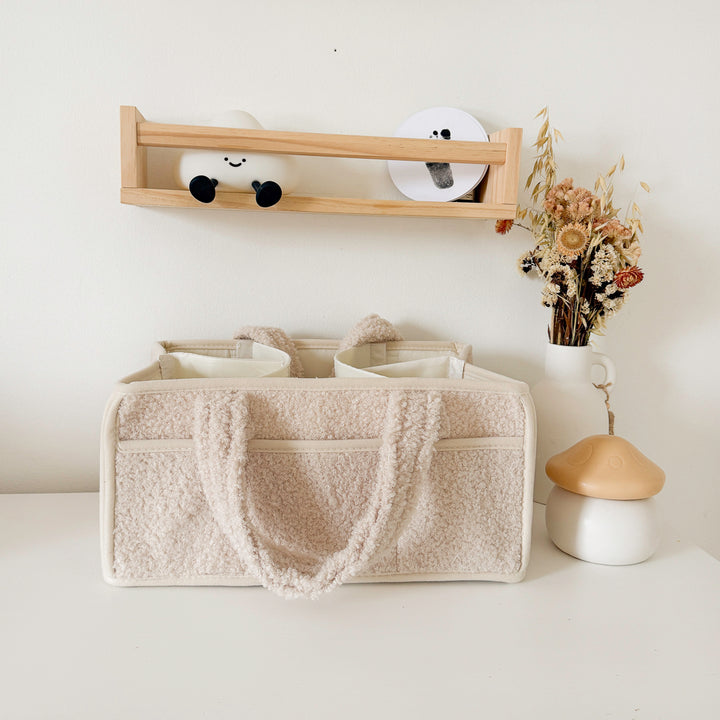 Portable baby diaper caddy with soft texture