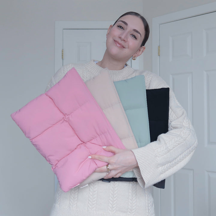 Quilted puffer laptop sleeve for MacBook
