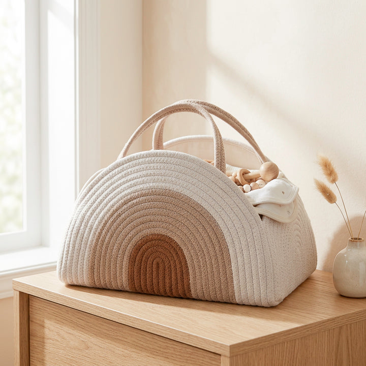 Rainbow Woven Diaper Caddy
