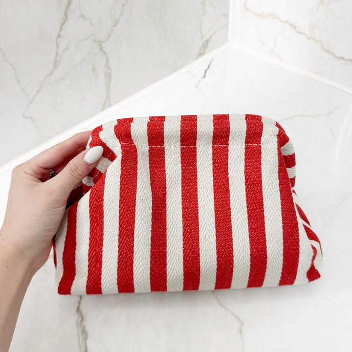 striped cosmetic pouch for daily use