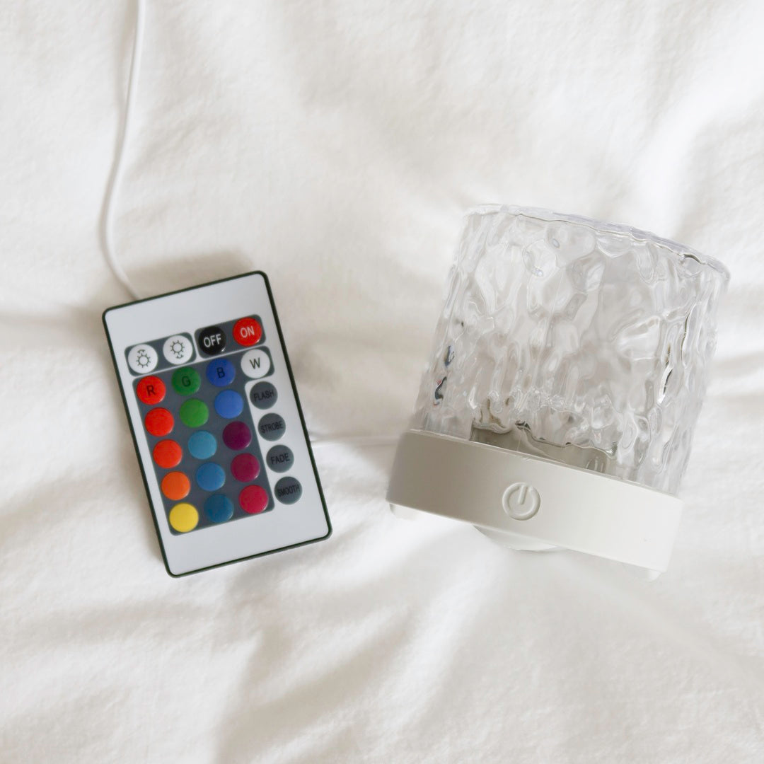 RGB crystal night lamp with remote control for bedroom