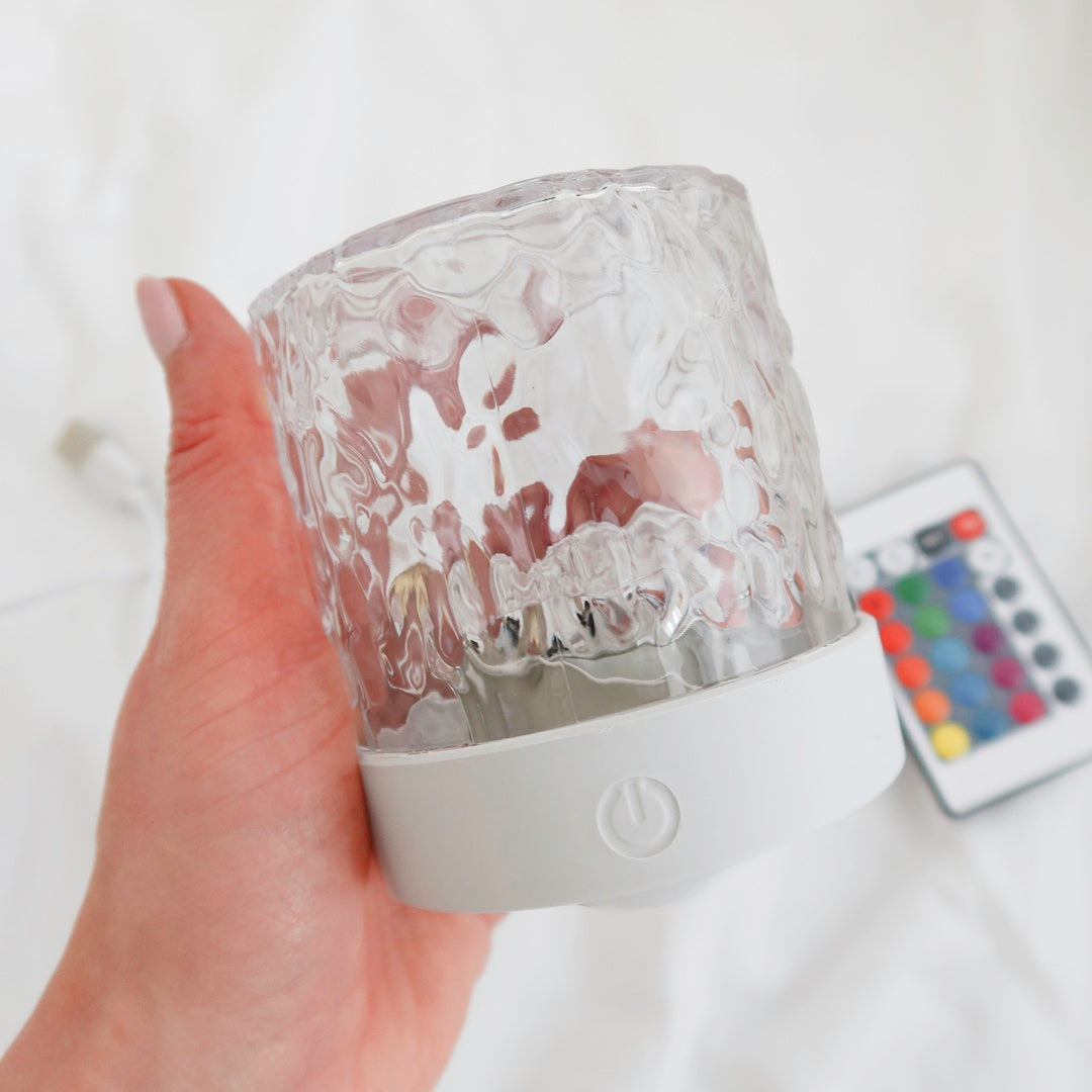 Color changing bedside lamp with remote control