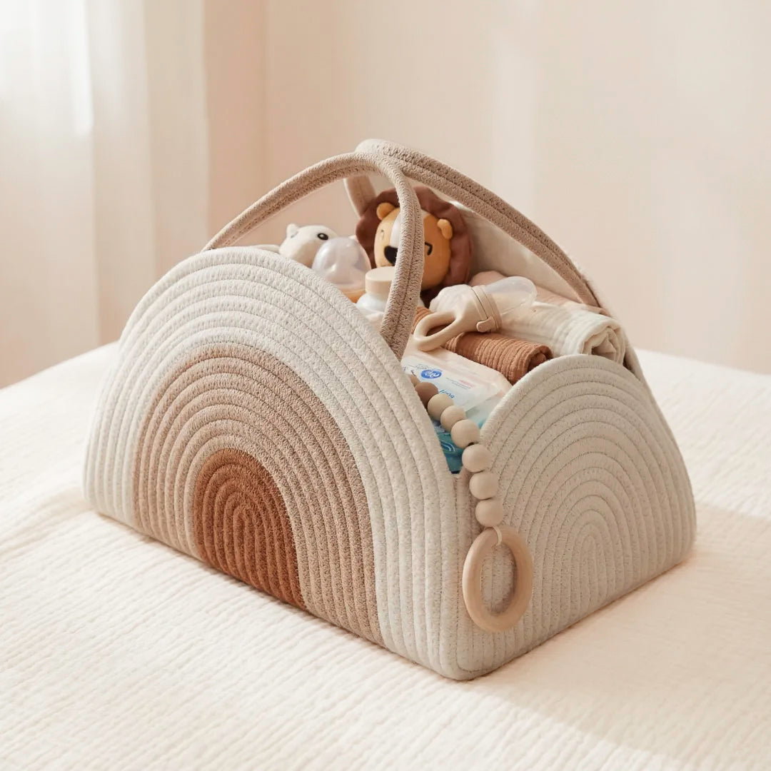 Rainbow Woven Diaper Caddy