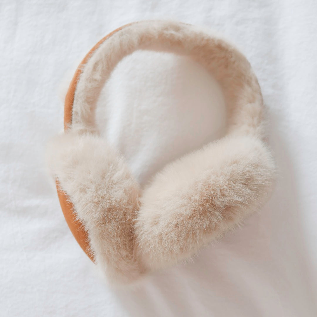 Soft fur earmuffs providing cozy ear protection in cold weather