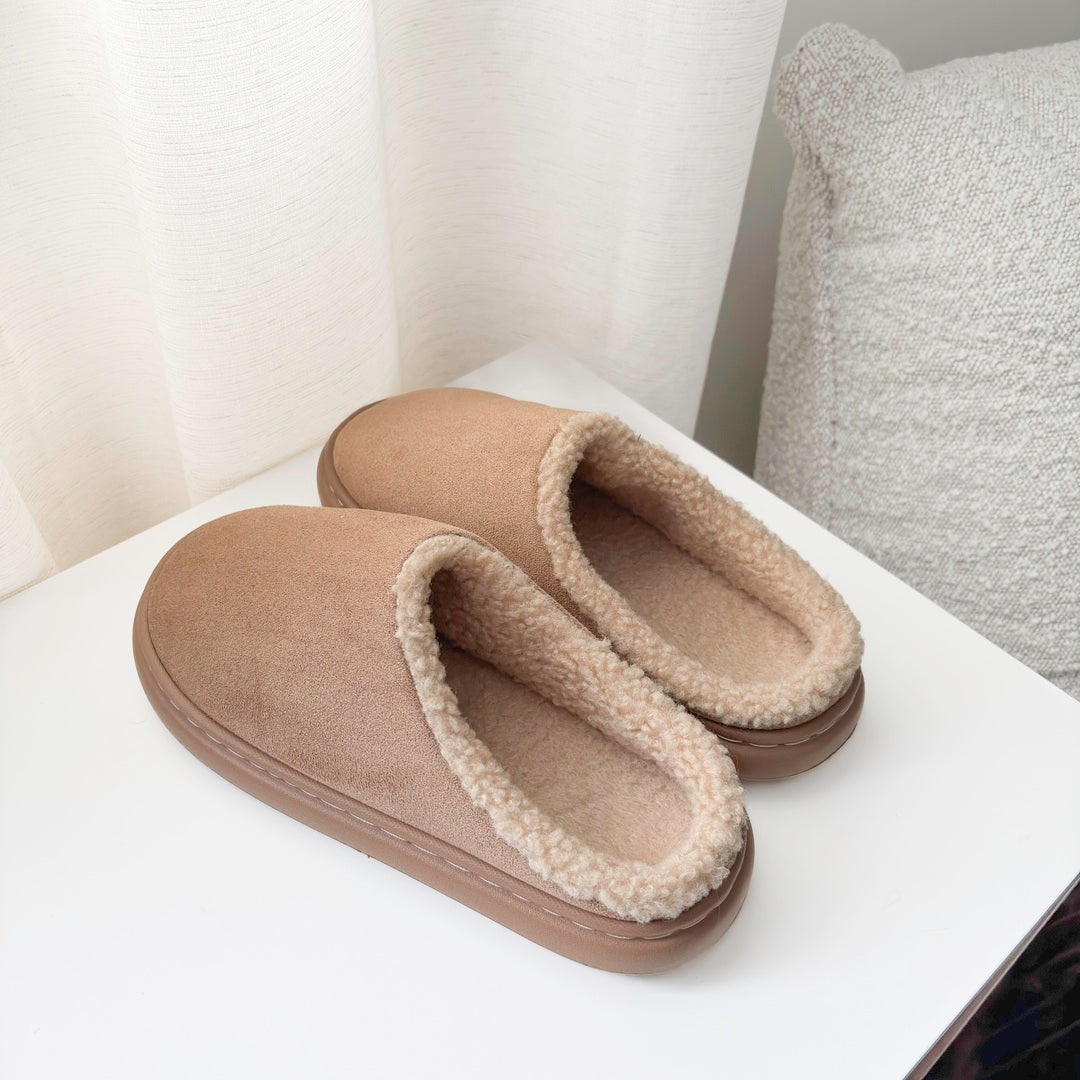 slip-on slippers with faux suede finish