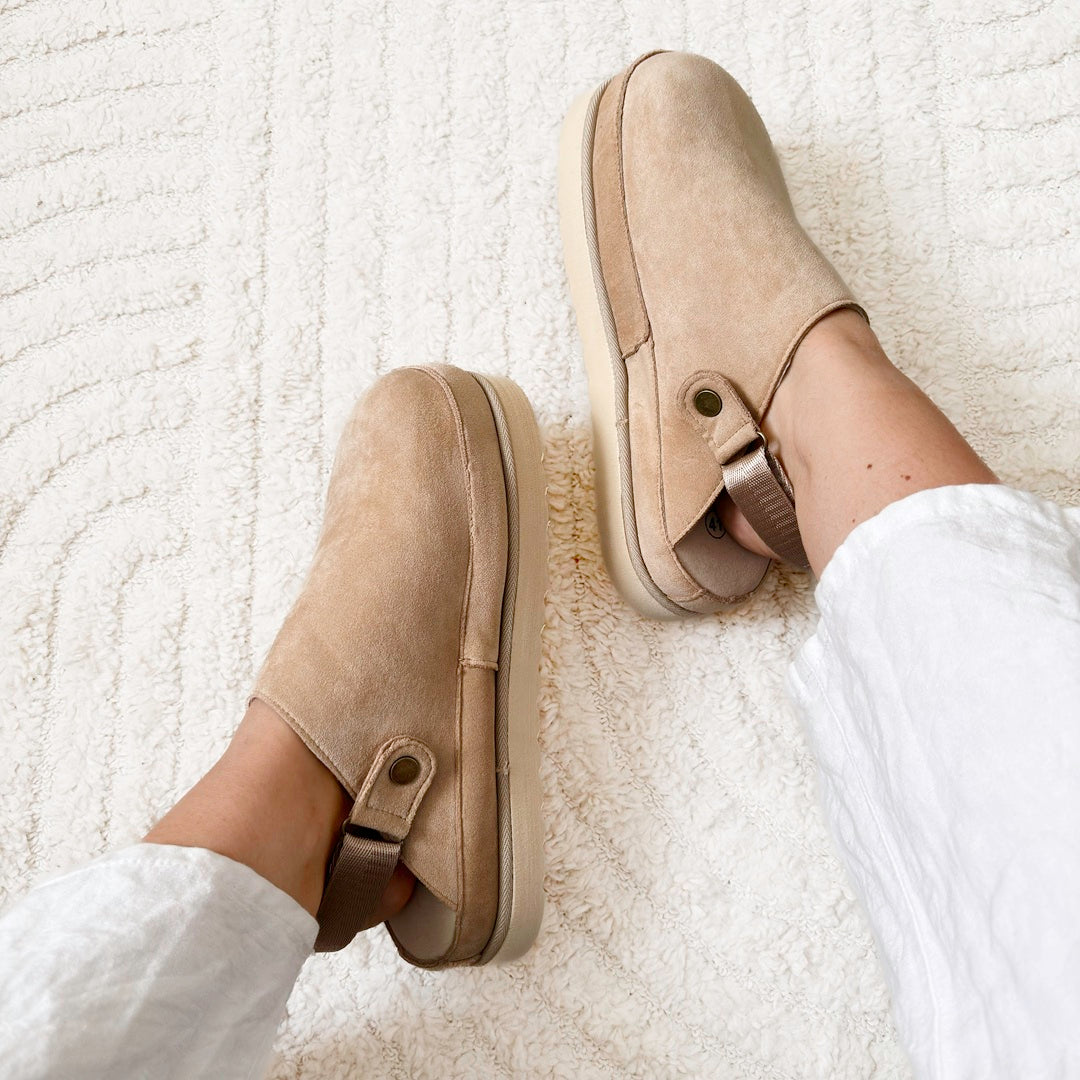 beige suede platform shoes for cozy everyday wear
