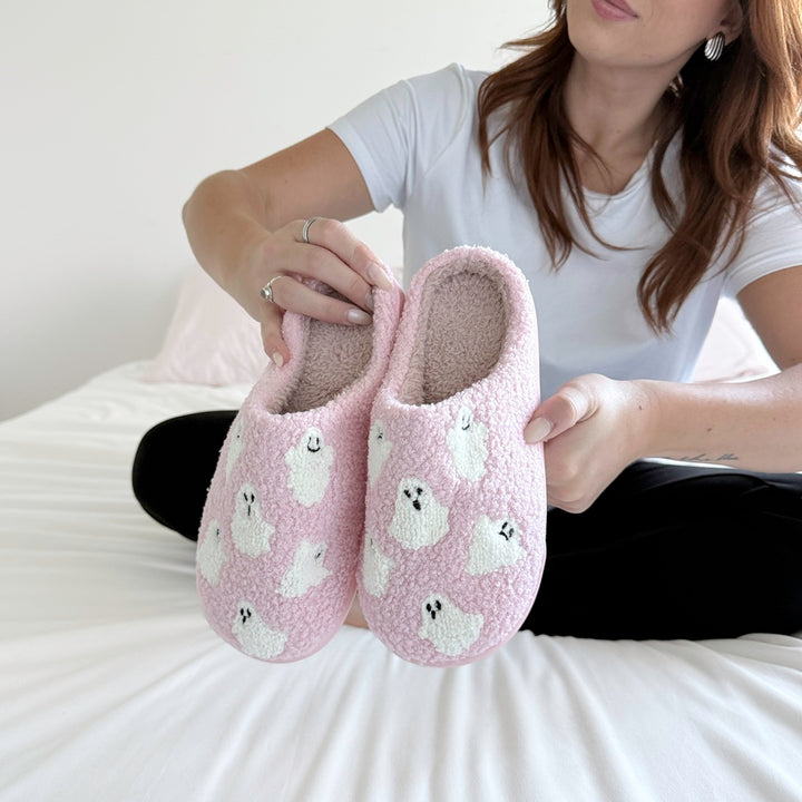 Fluffy ladies slippers perfect for Halloween and cozy nights
