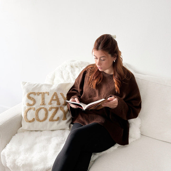 Stay Cozy pillow cover for living room decor