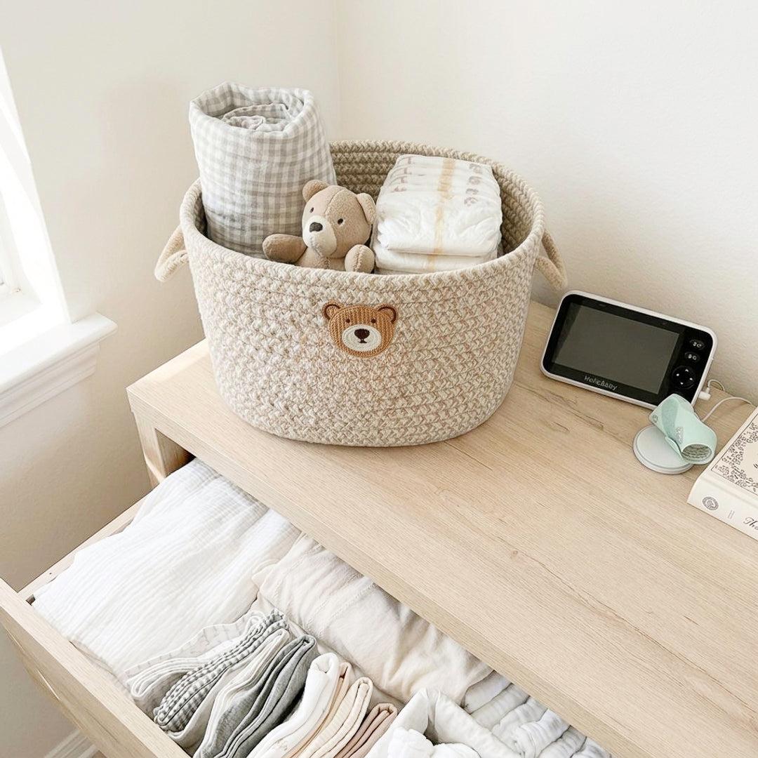 teddy bear nursery organizer basket