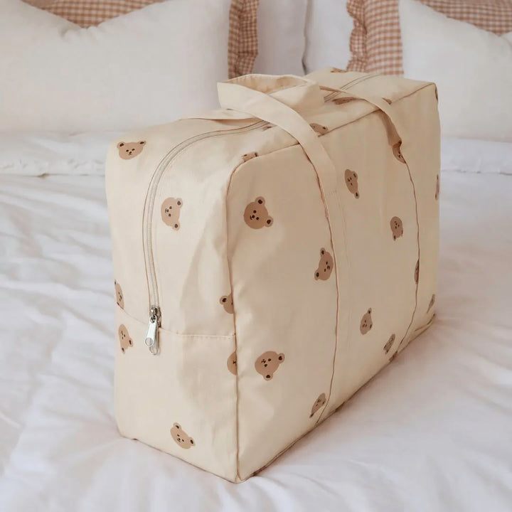 Soft fabric duffle bag with durable handles and large capacity
