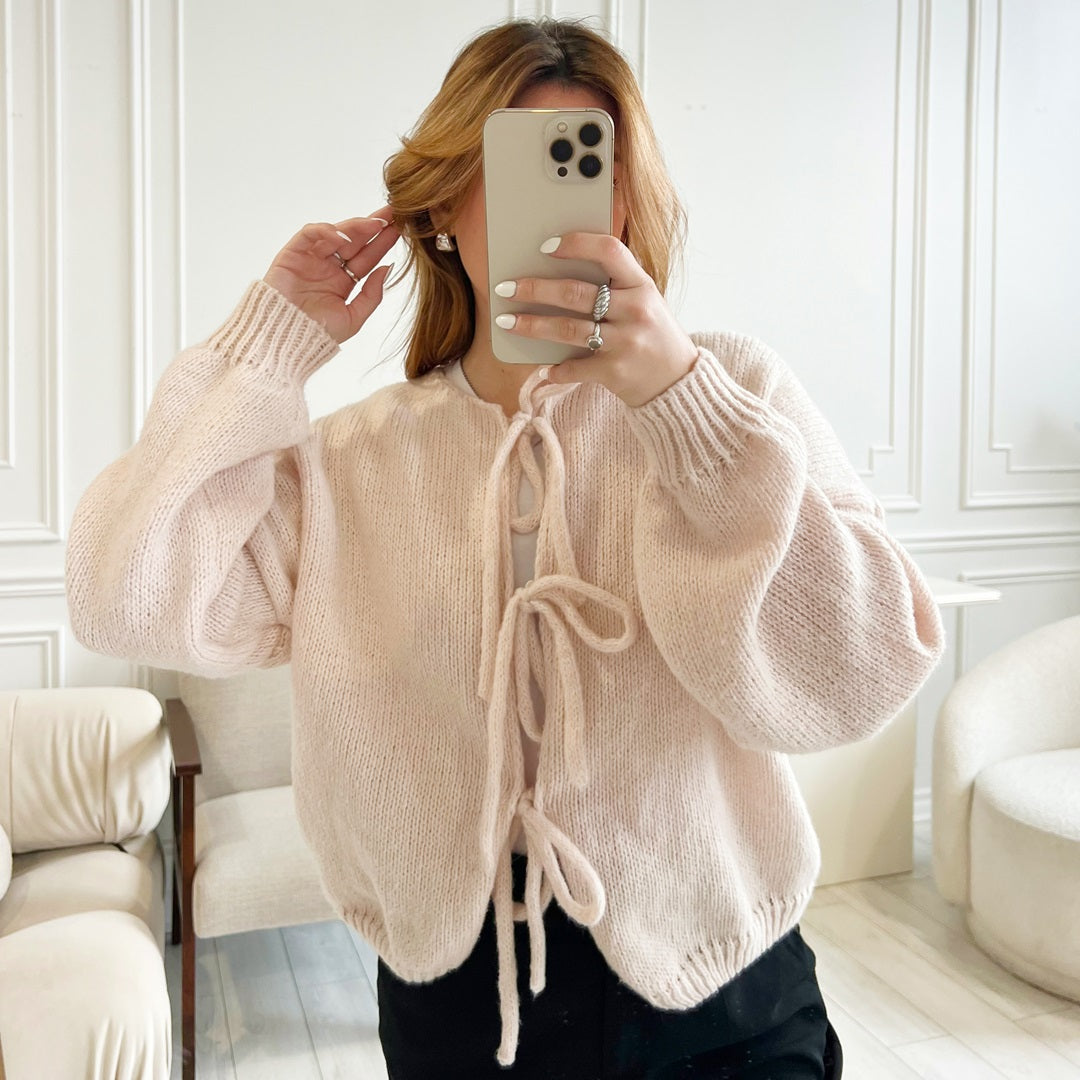 ⭐︎mi様⭐︎【ё】eyelet lace compact cardigan Mia Soft Knit Cardigan Sweater
