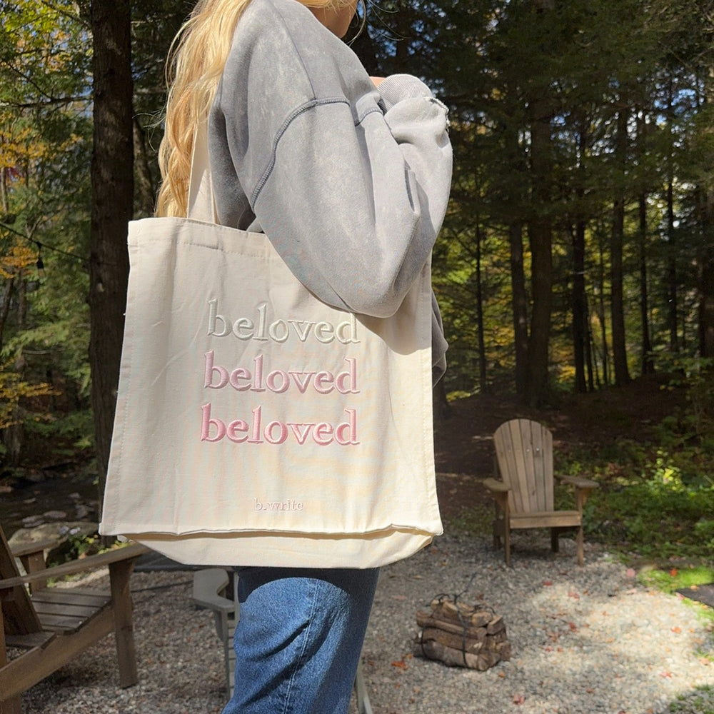 Woman with beloved tote bag
