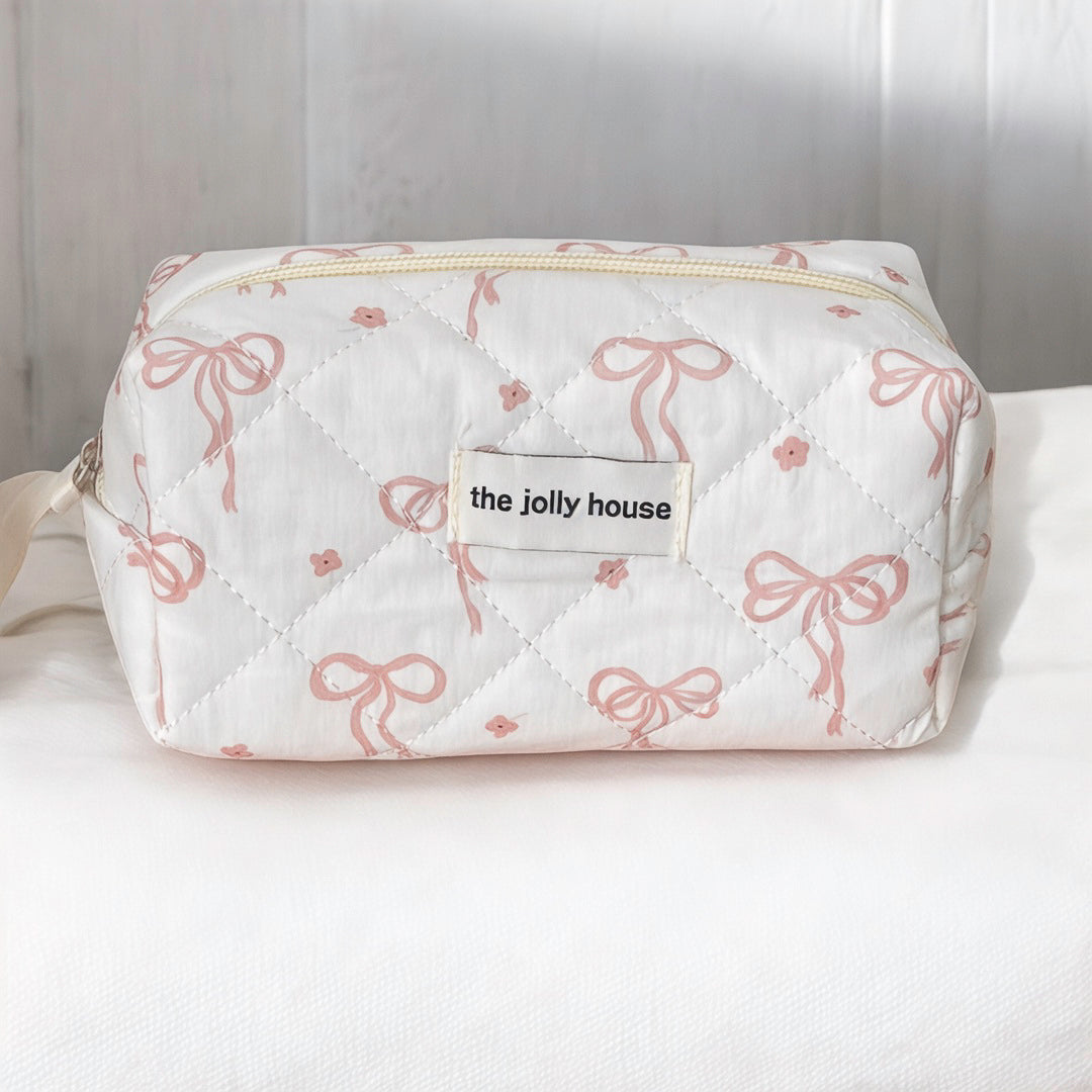 The Jolly House cosmetic bag with pink bows