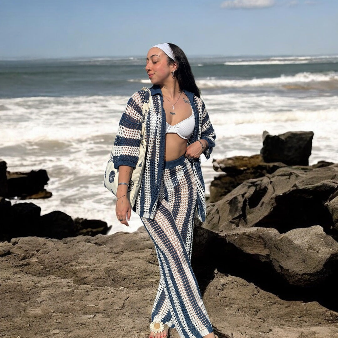 Cali 2-Piece Crochet Swimsuit Cover Up Set