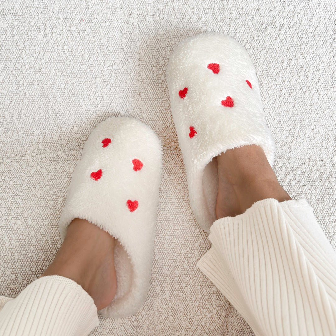 Mini Hearts Plush Slippers