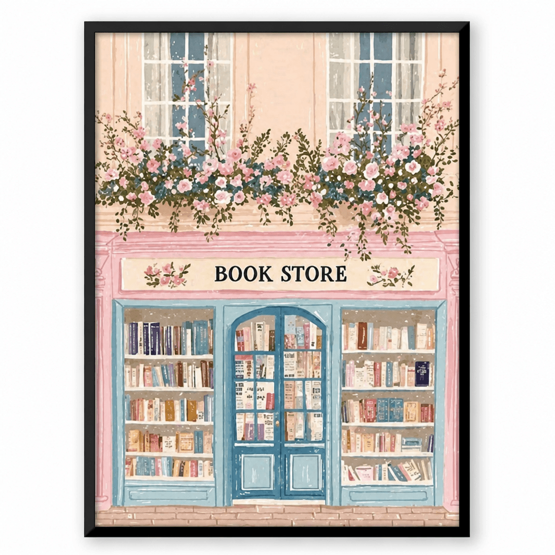Vintage Bookstore Print Wall Art
