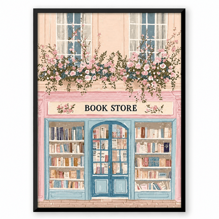 Vintage Bookstore Print Wall Art