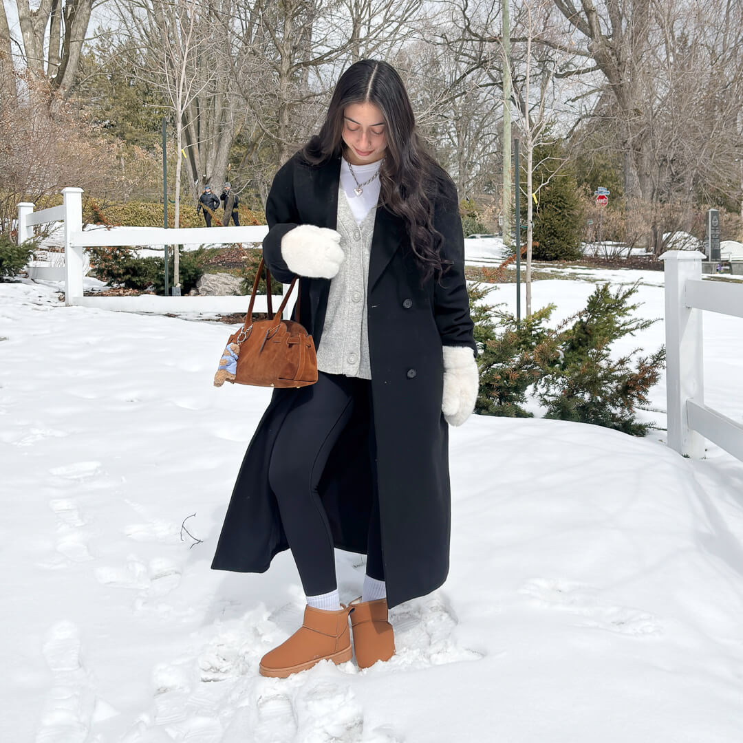 Soft lined winter boots with durable sole