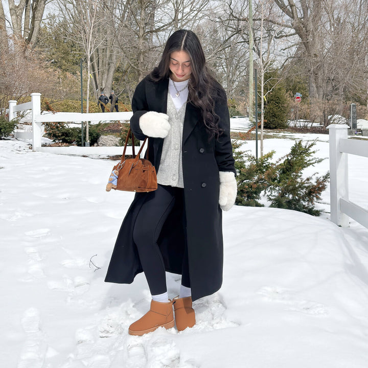 Soft lined winter boots with durable sole