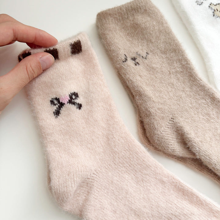 Women’s cozy socks set with soft fluffy texture