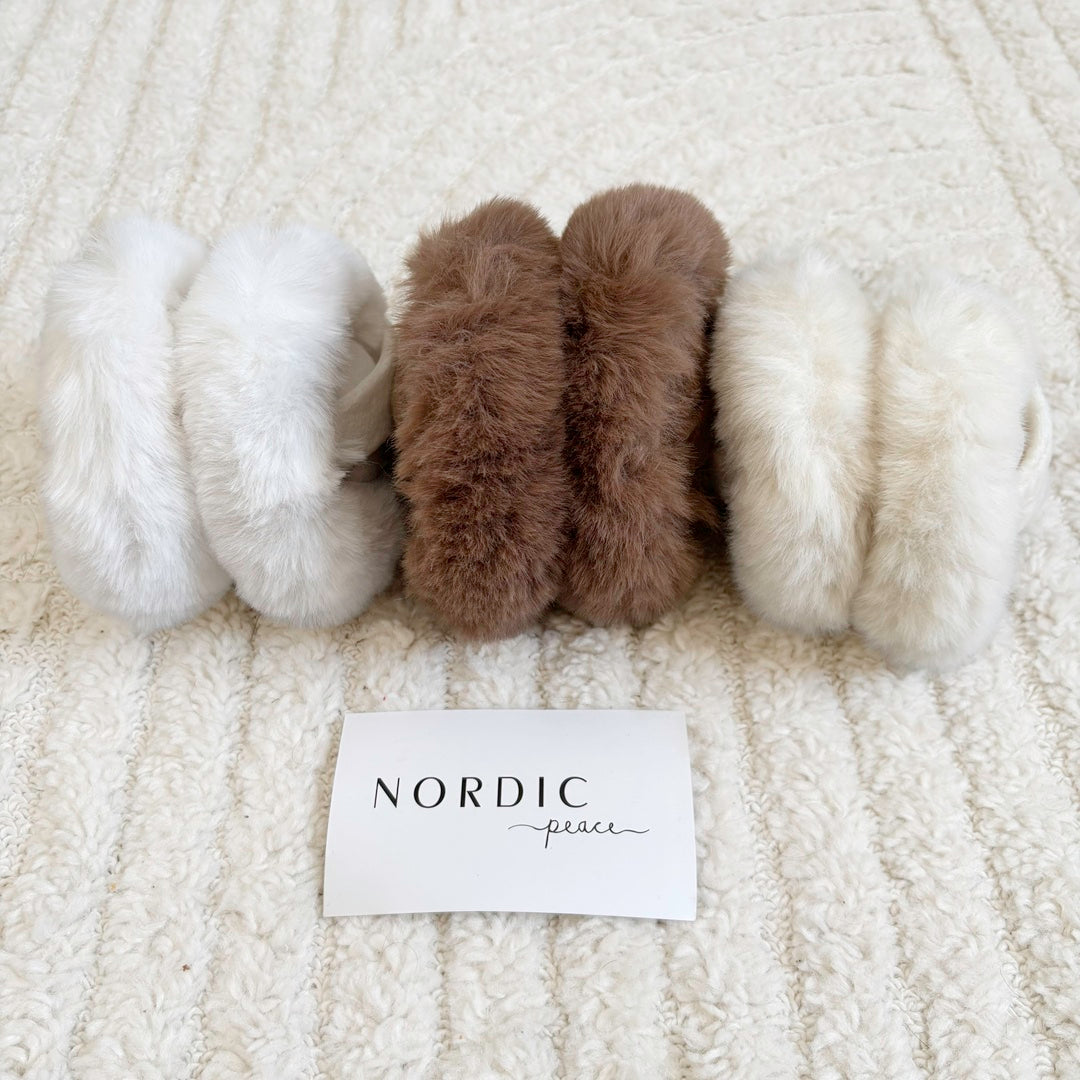 women cozy fluffy earmuffs for outdoor winter wear