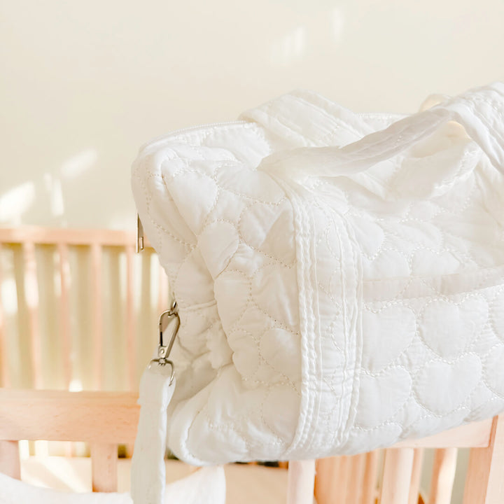 Heart Quilted Diaper Bag