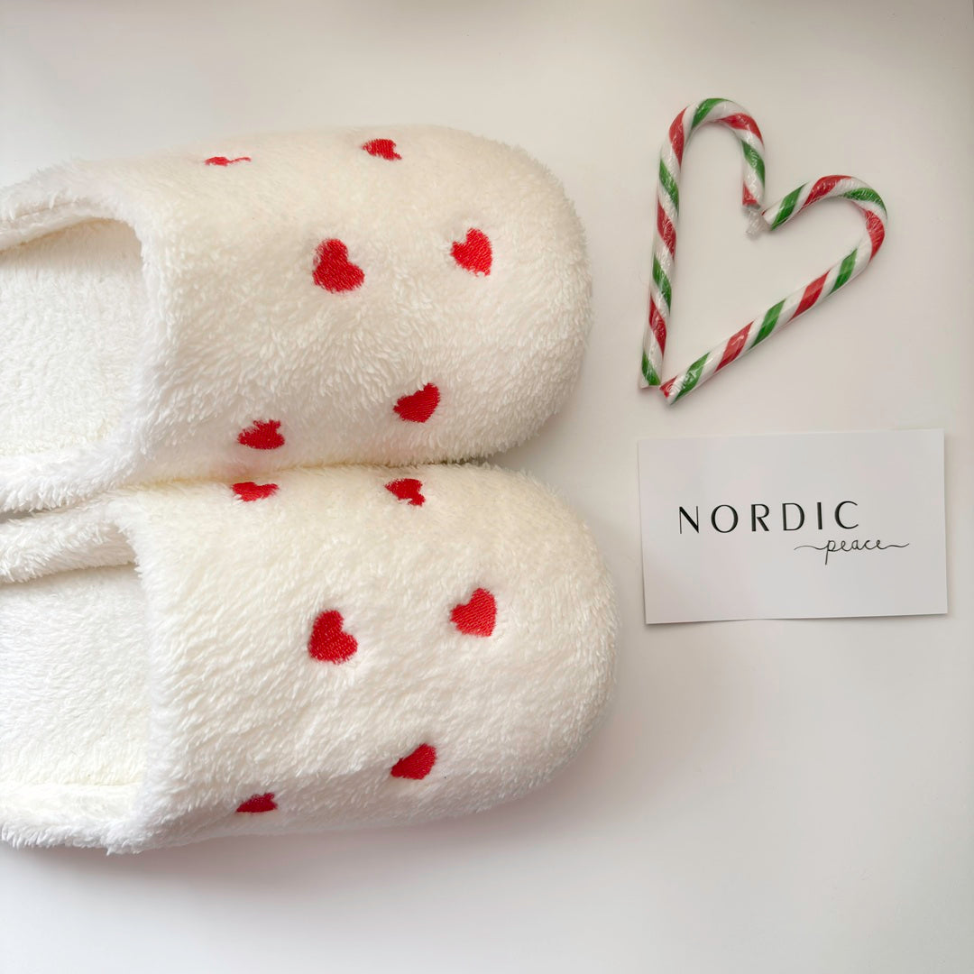Mini Hearts Plush Slippers