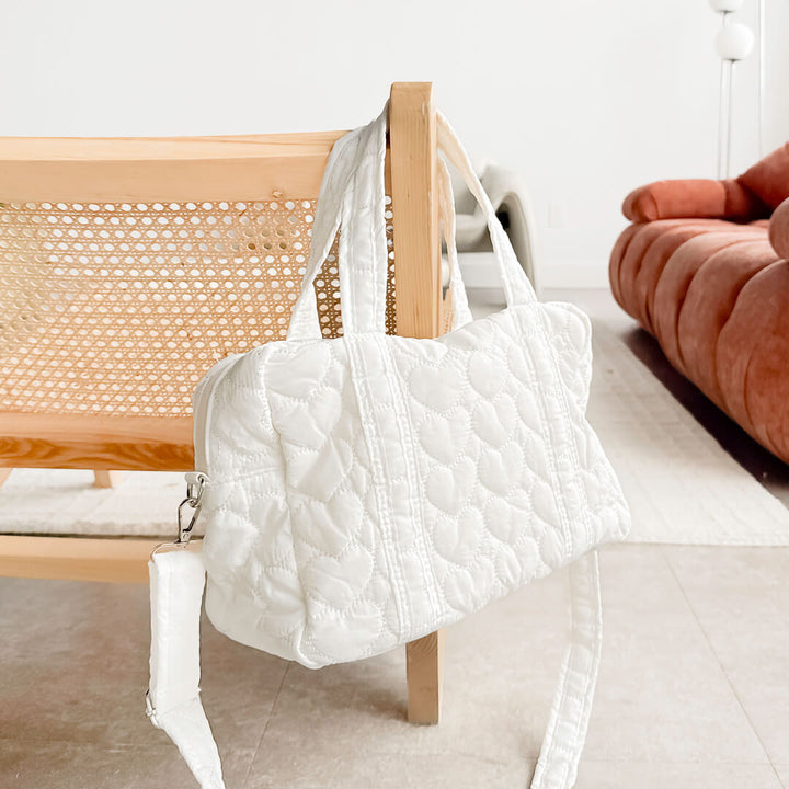 Heart Quilted Diaper Bag