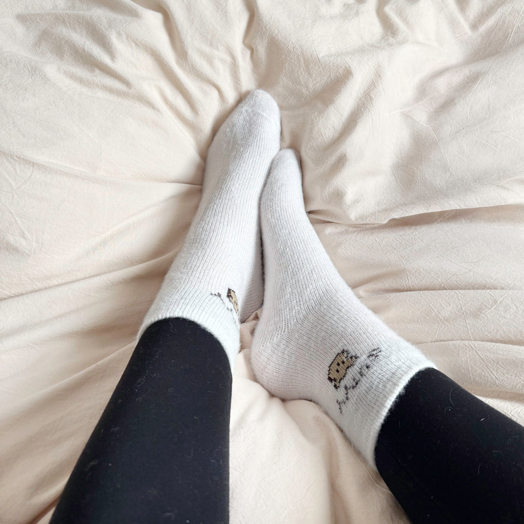 Soft fluffy socks set for lounging and home wear